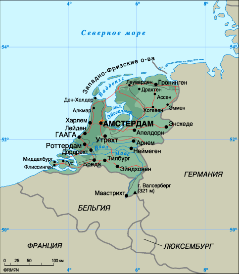 Карта Нидерланд